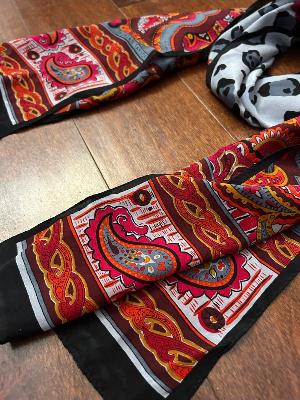 Morgan Taylor 100% Silk Paisley Print Scarf, Multicolored